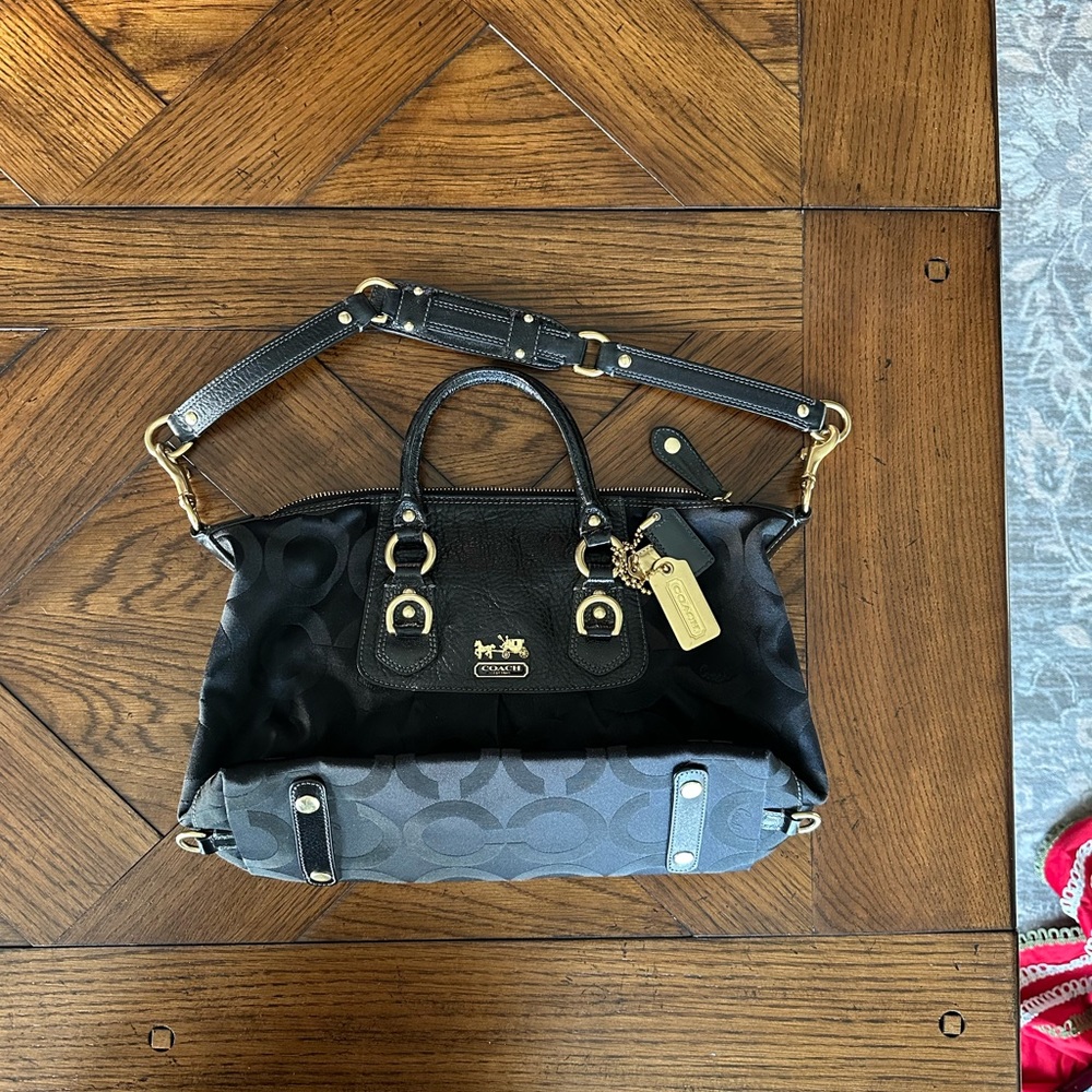 Coach satchel with removable strap